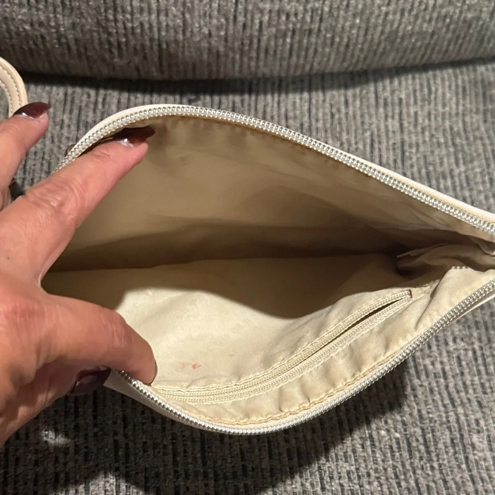 New York & Company Cream Studded Wristlet